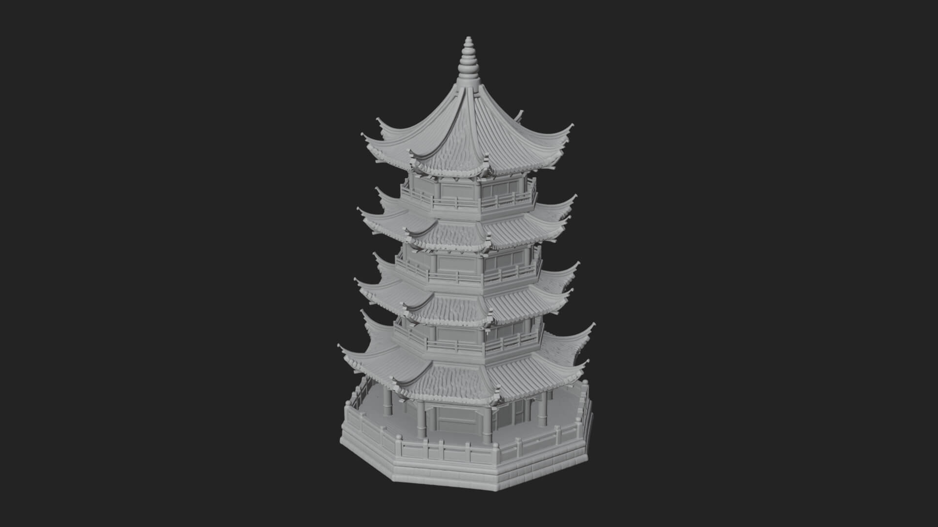 Pagoda Temple Tower Design 6 3D Print Model 3D Model