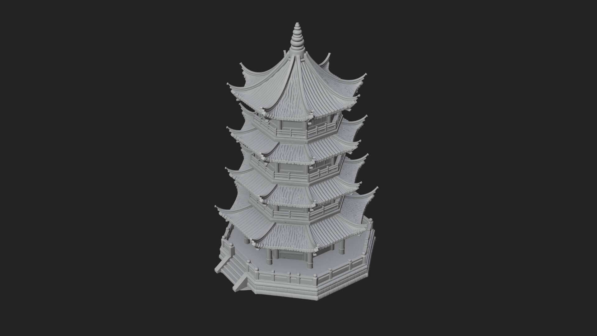 Pagoda Temple Tower Design 6 3D Print Model 3D Model