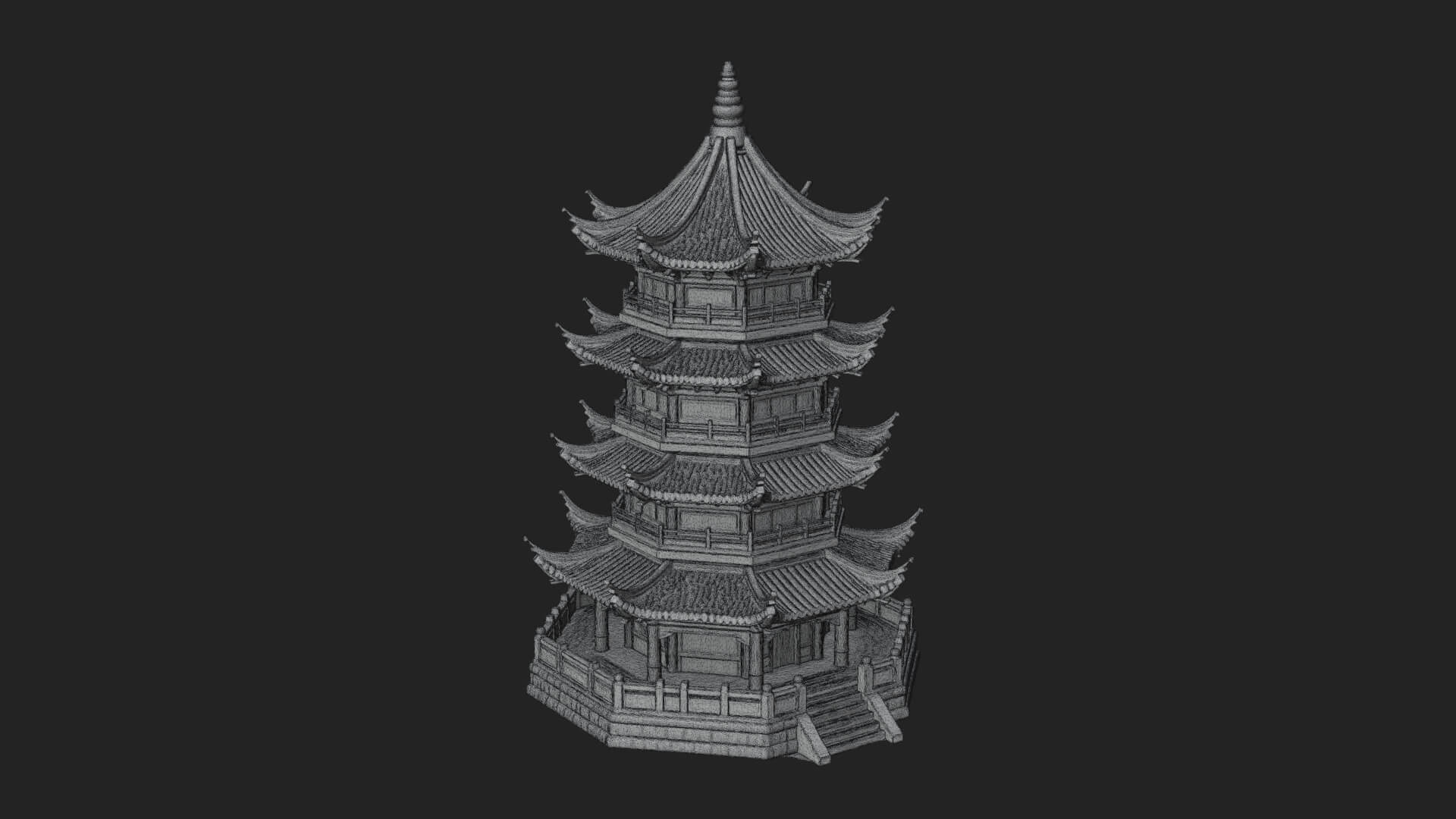 Pagoda Temple Tower Design 6 3D Print Model 3D Model