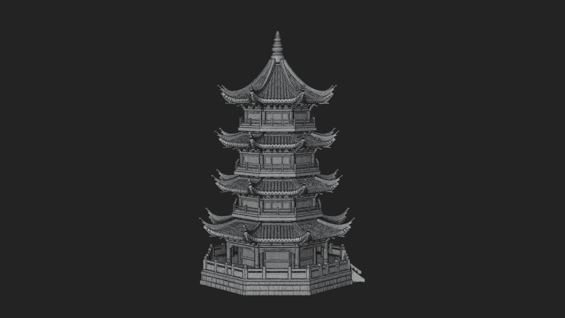 Pagoda Temple Tower Design 6 3D Print Model 3D Model