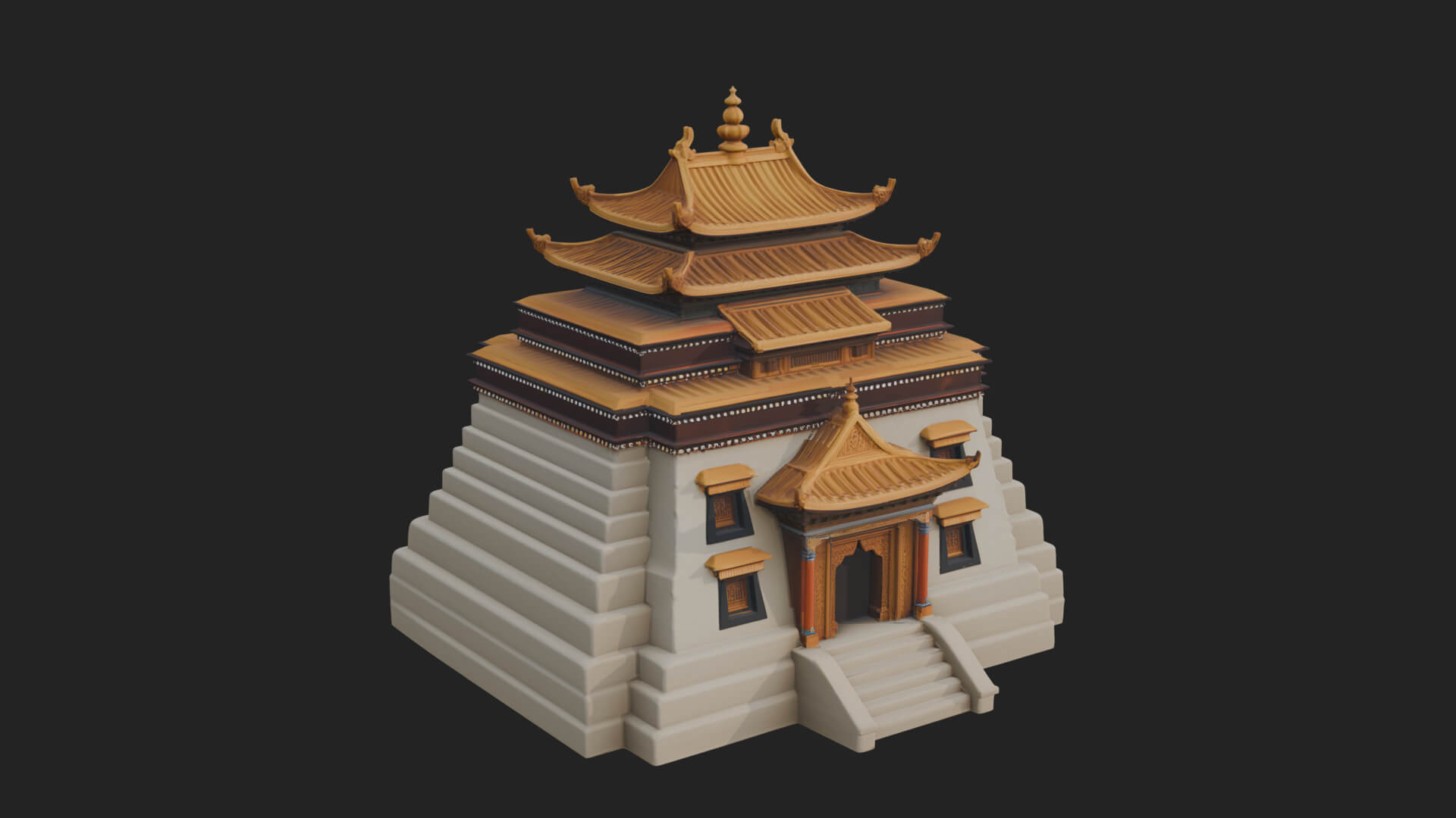 Pagoda Temple Tower Design 7 3D Print Model 3D Model