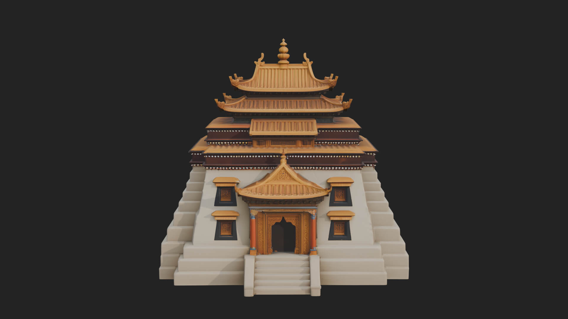 Pagoda Temple Tower Design 7 3D Print Model 3D Model