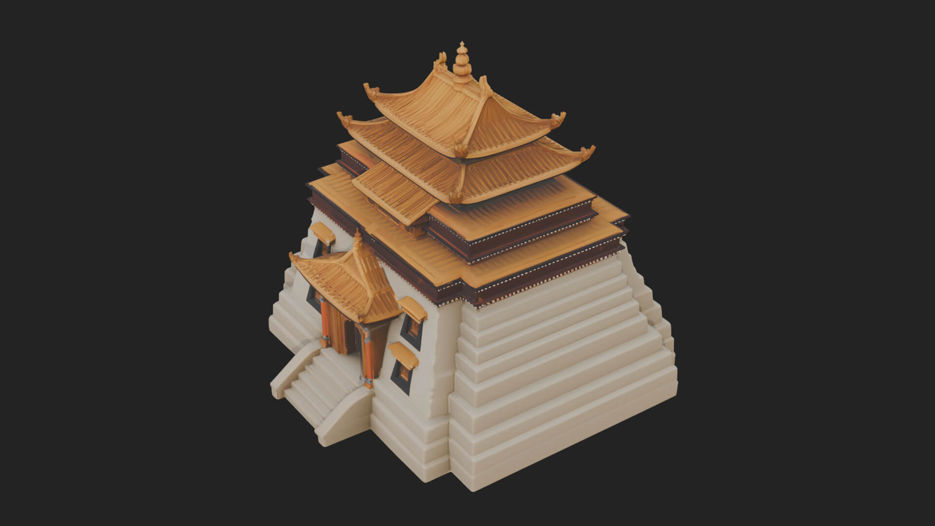 Pagoda Temple Tower Design 7 3D Print Model 3D Model