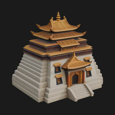 Pagoda Temple Tower Design 7 3D Print Model