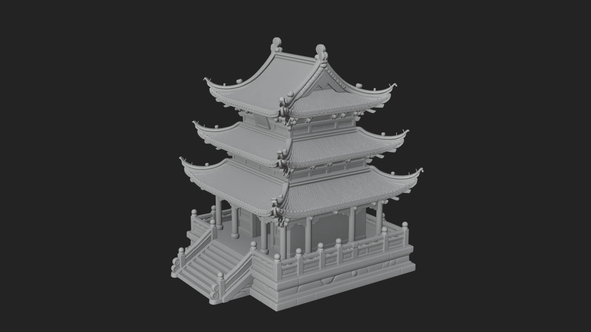 Pagoda Temple Tower Design 8 3D Print Model 3D Model