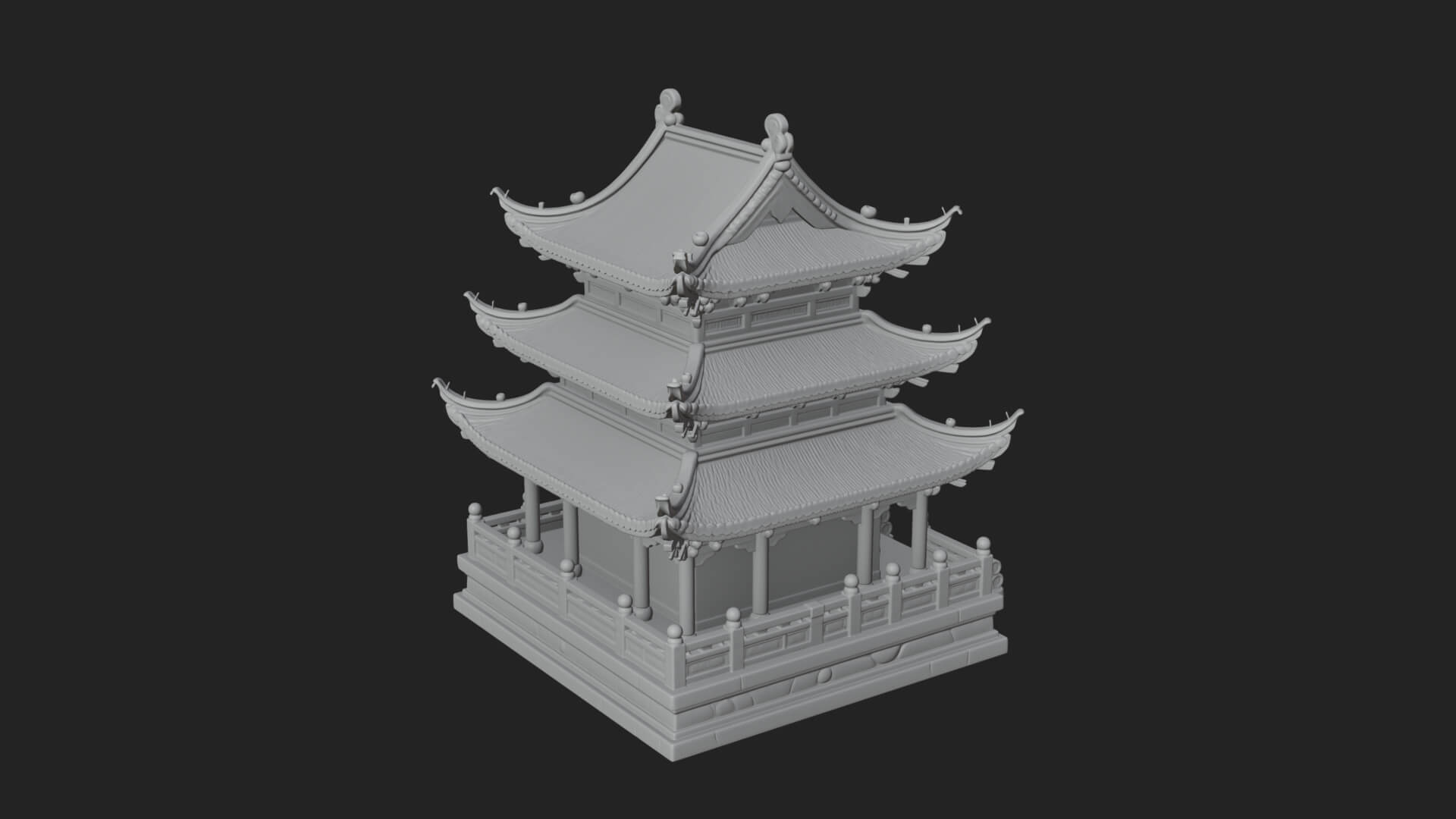 Pagoda Temple Tower Design 8 3D Print Model 3D Model