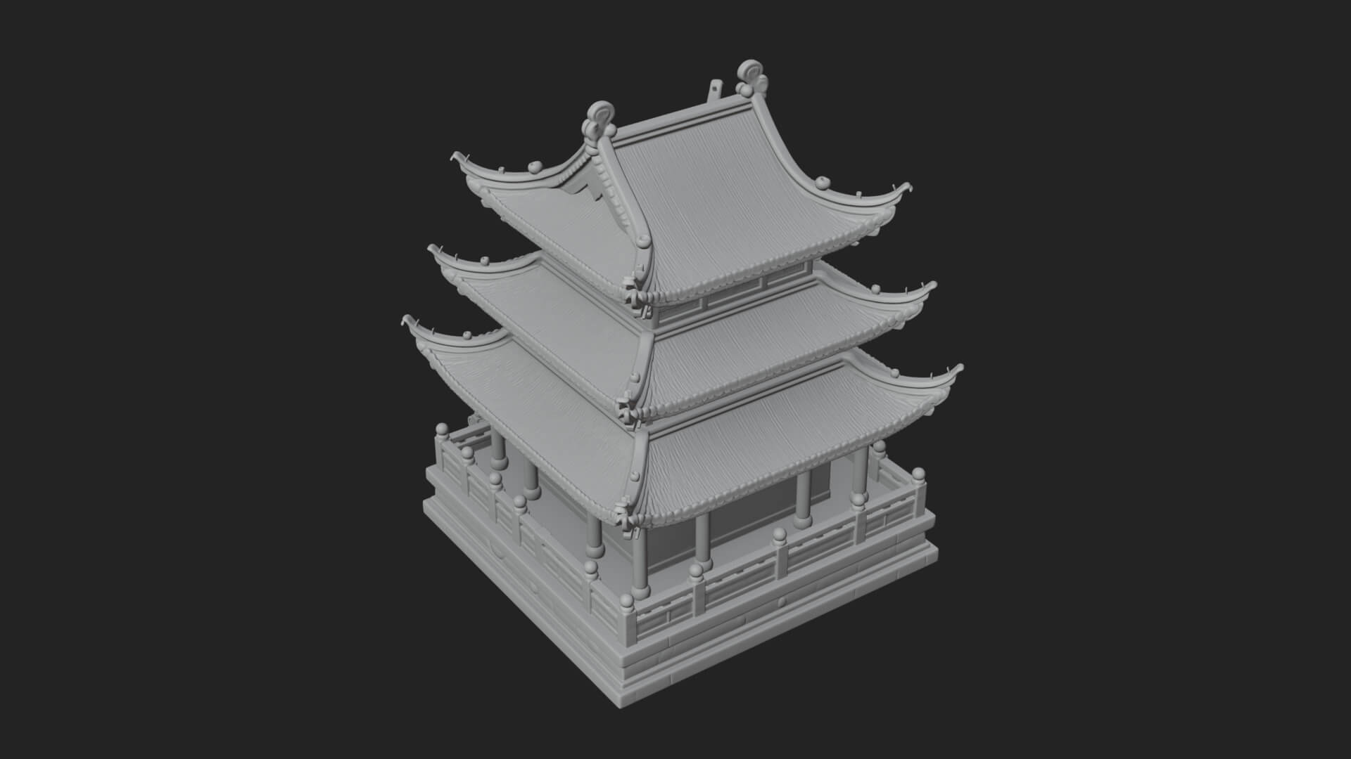 Pagoda Temple Tower Design 8 3D Print Model 3D Model