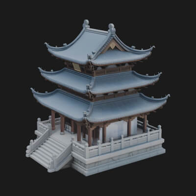 Pagoda Temple Tower Design 8 3D Print Model