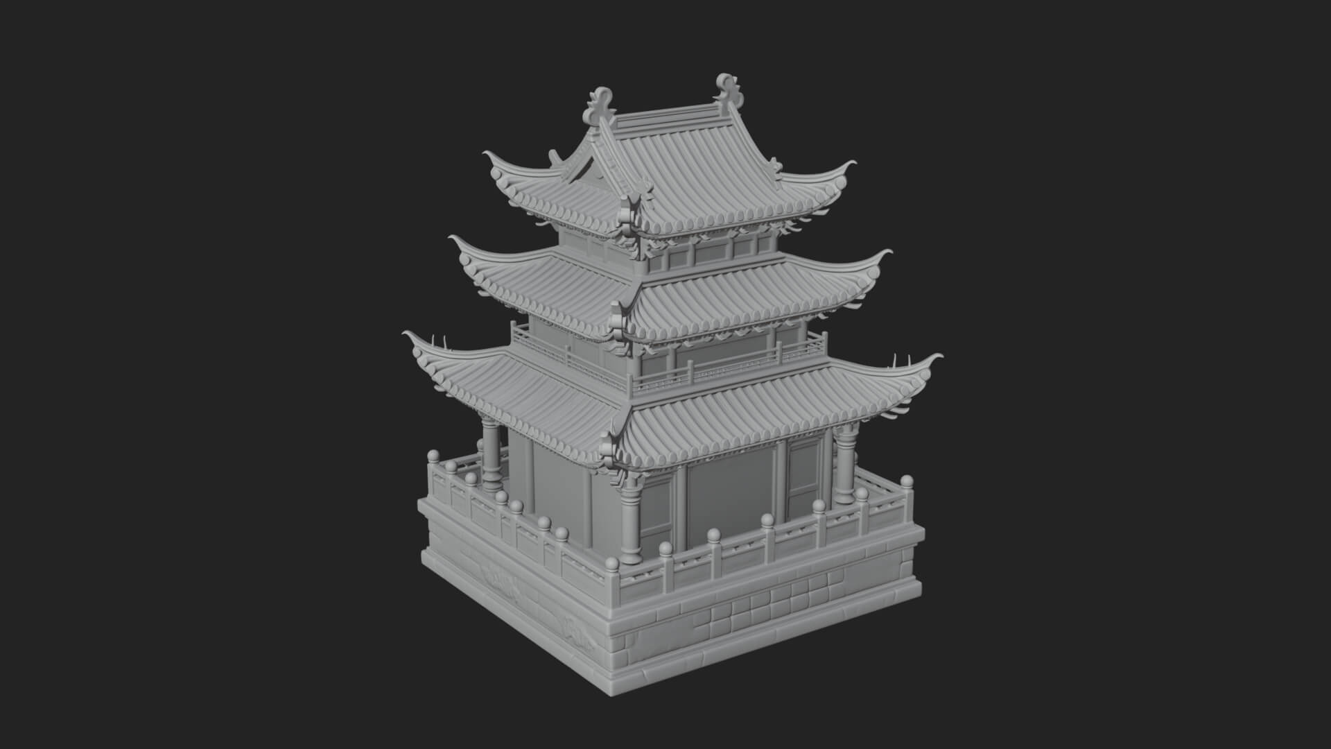 Pagoda Temple Tower Design 9 3D Print Model 3D Model