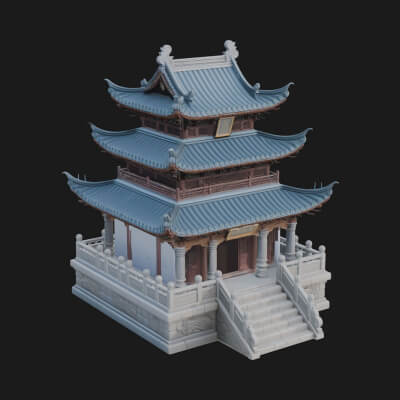 Pagoda Temple Tower Design 9 3D Print Model