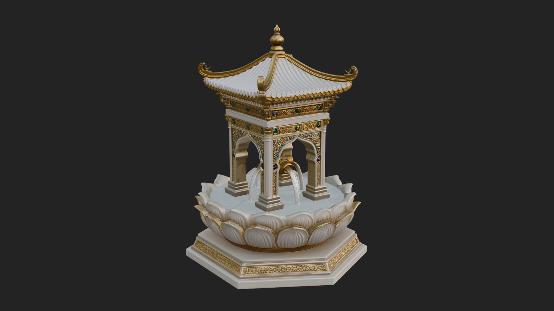 Pagoda Tiered Fountain Model Design 2 3D Print Model 3D Model