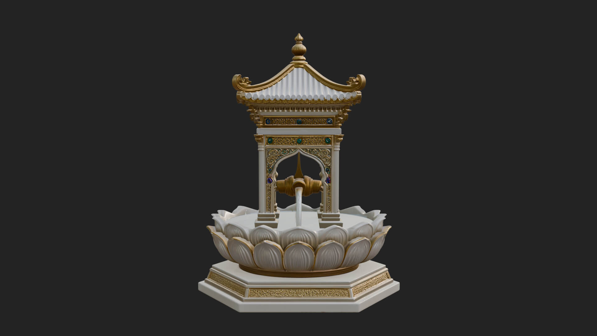 Pagoda Tiered Fountain Model Design 2 3D Print Model 3D Model
