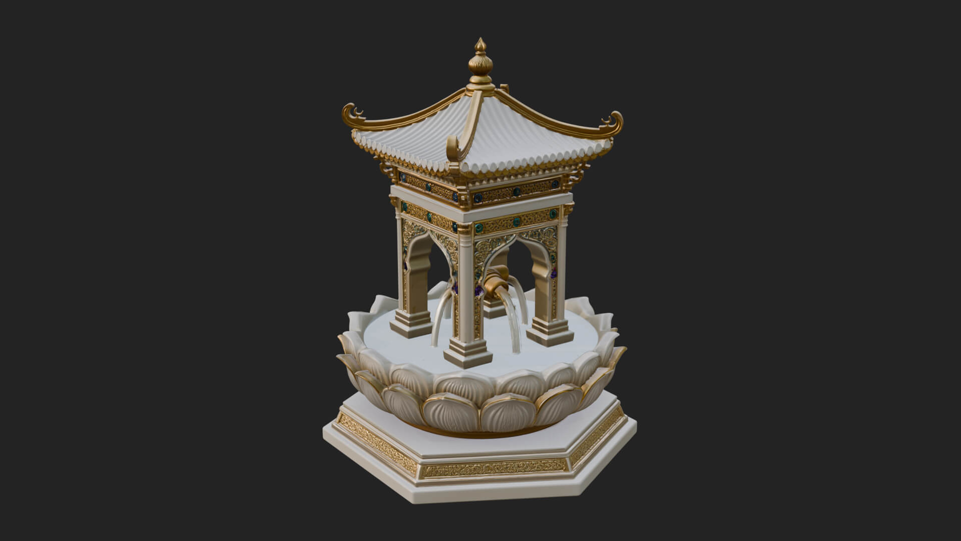 Pagoda Tiered Fountain Model Design 2 3D Print Model 3D Model