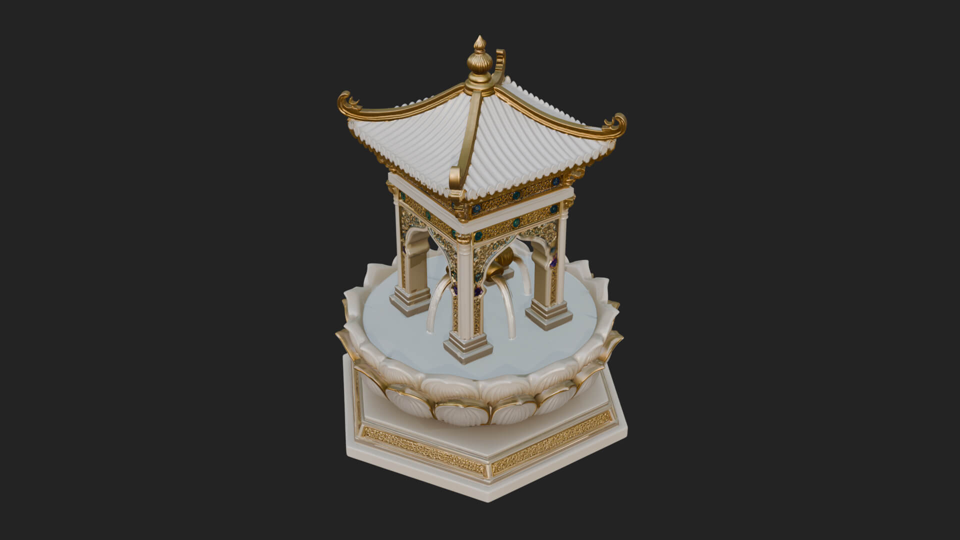 Pagoda Tiered Fountain Model Design 2 3D Print Model 3D Model