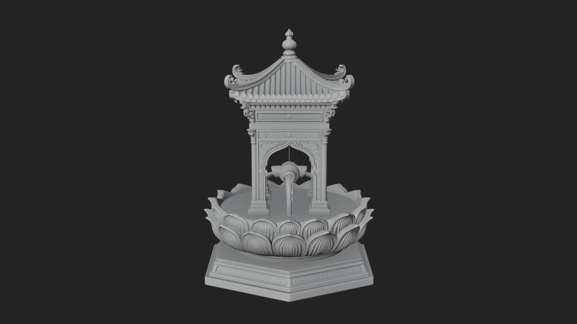 Pagoda Tiered Fountain Model Design 2 3D Print Model 3D Model