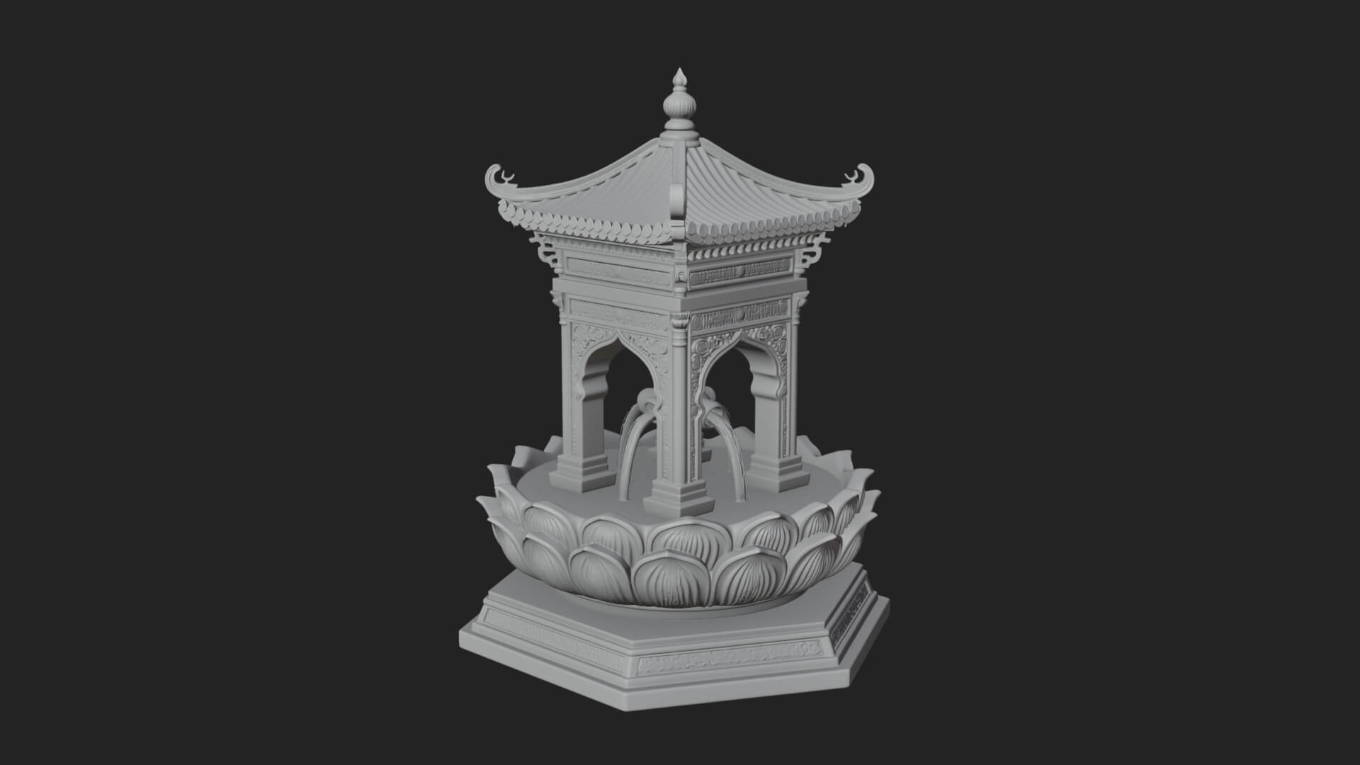 Pagoda Tiered Fountain Model Design 2 3D Print Model 3D Model