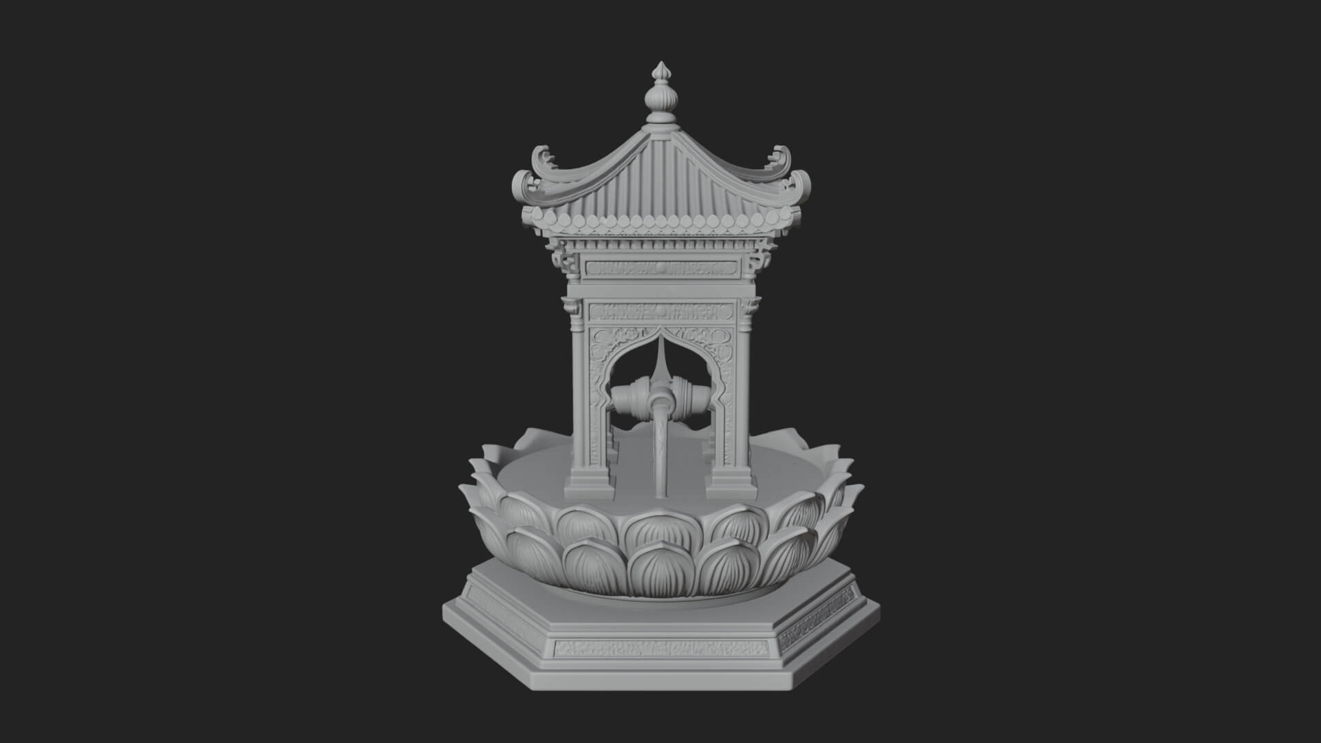 Pagoda Tiered Fountain Model Design 2 3D Print Model 3D Model