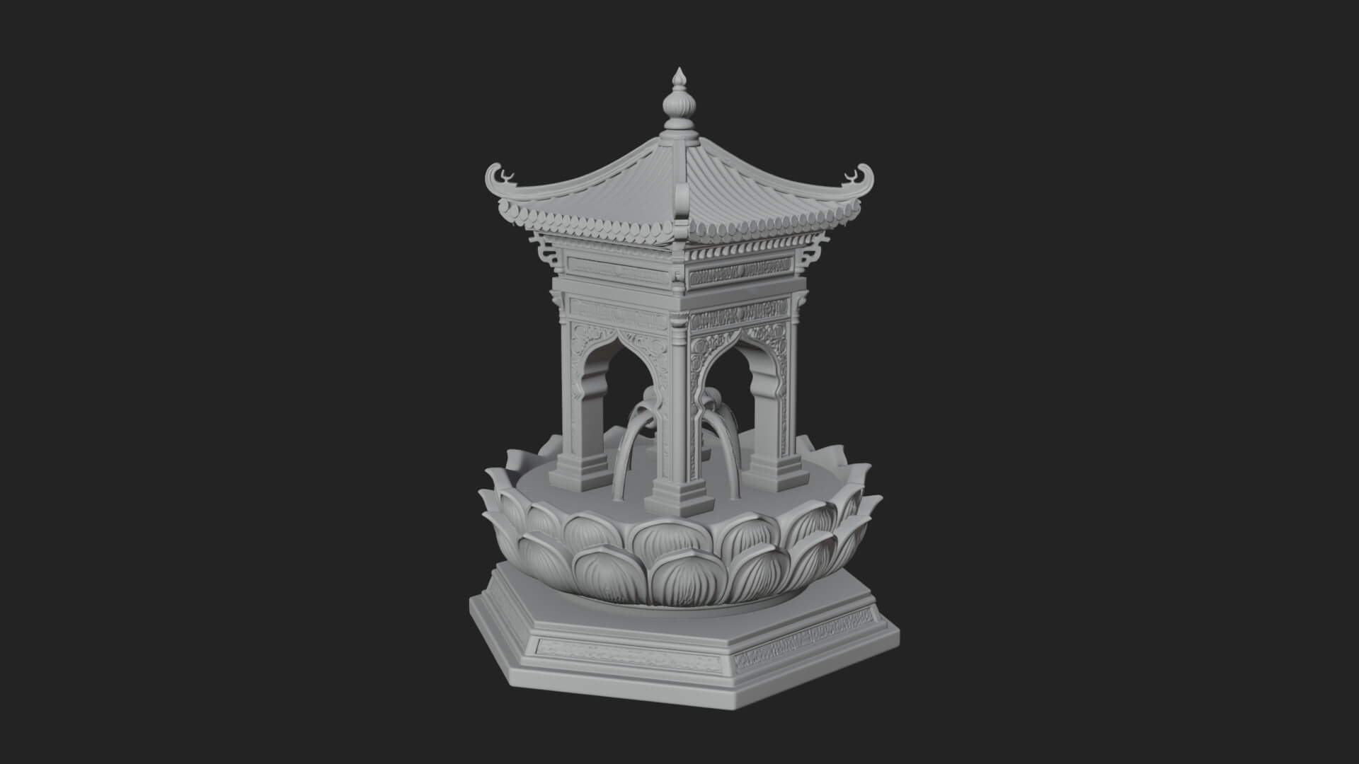 Pagoda Tiered Fountain Model Design 2 3D Print Model 3D Model