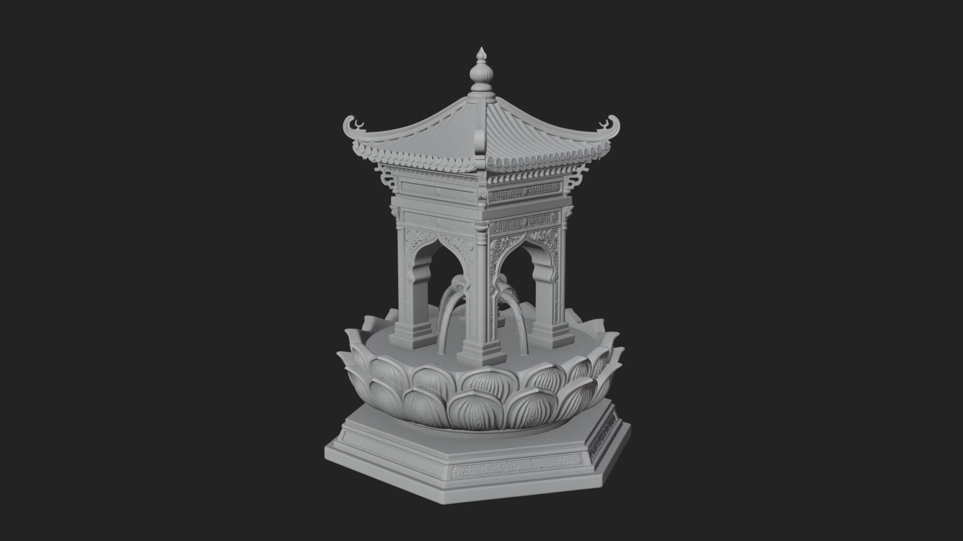 Pagoda Tiered Fountain Model Design 2 3D Print Model 3D Model