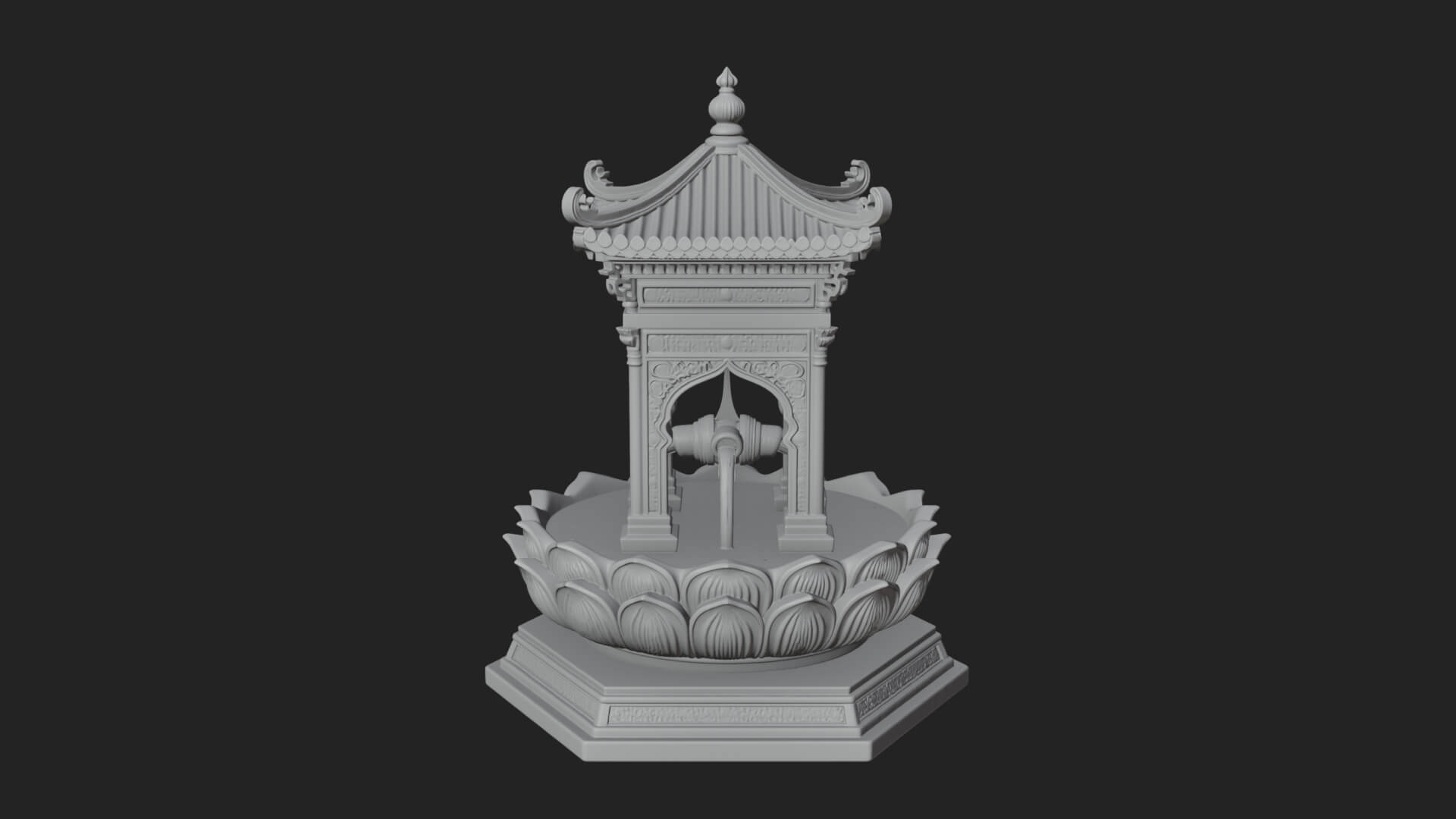 Pagoda Tiered Fountain Model Design 2 3D Print Model 3D Model