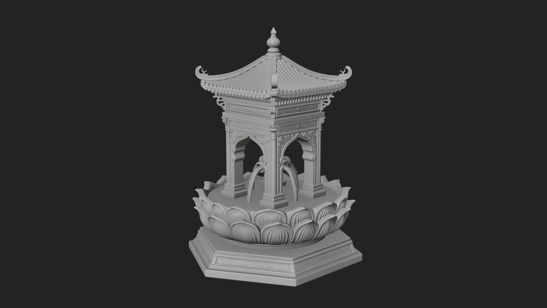 Pagoda Tiered Fountain Model Design 2 3D Print Model 3D Model