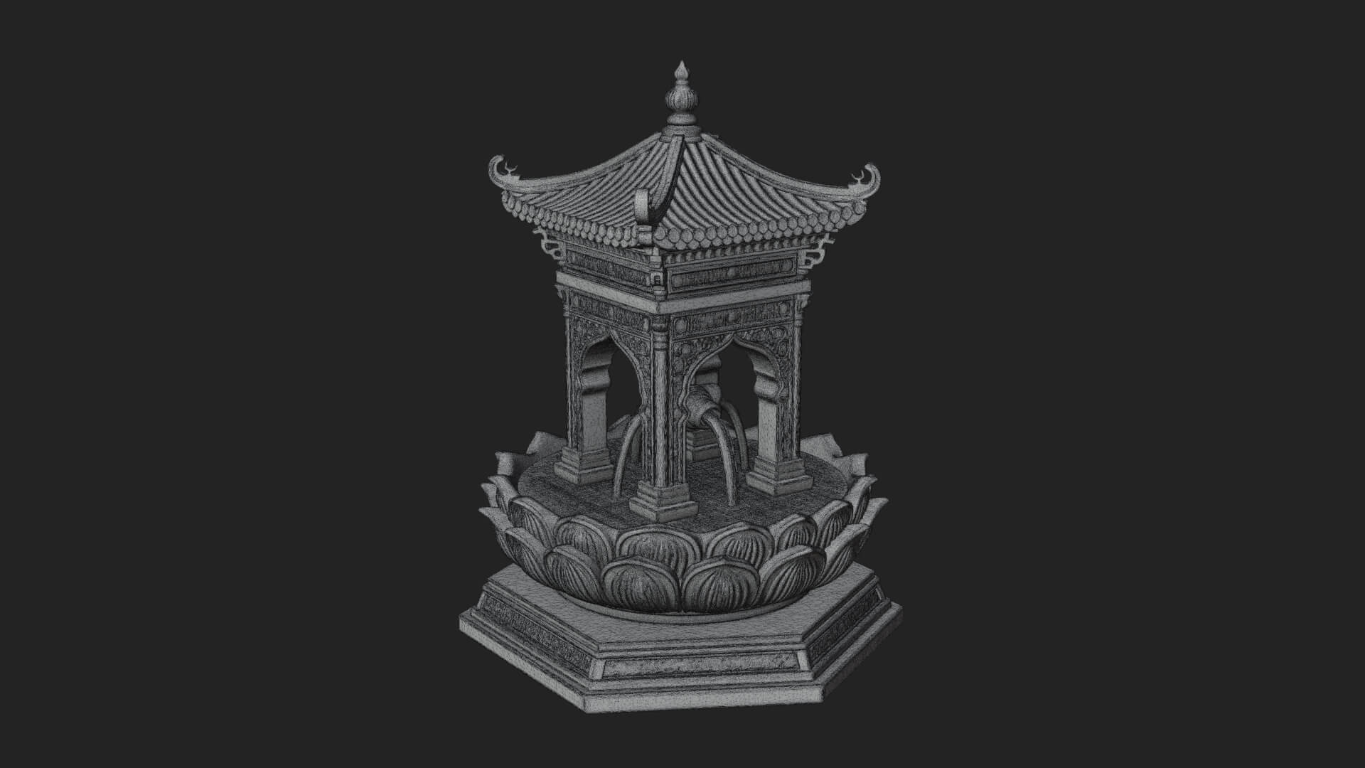 Pagoda Tiered Fountain Model Design 2 3D Print Model 3D Model