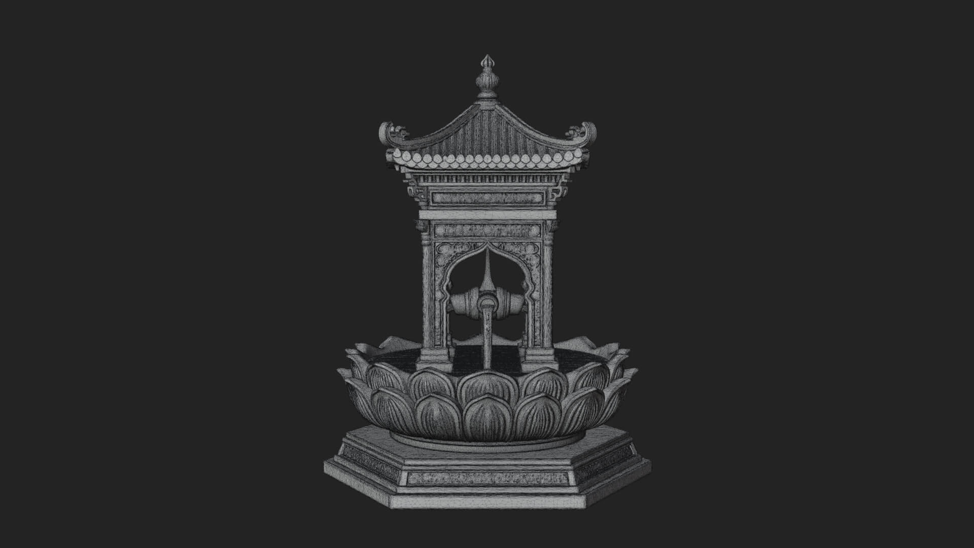 Pagoda Tiered Fountain Model Design 2 3D Print Model 3D Model