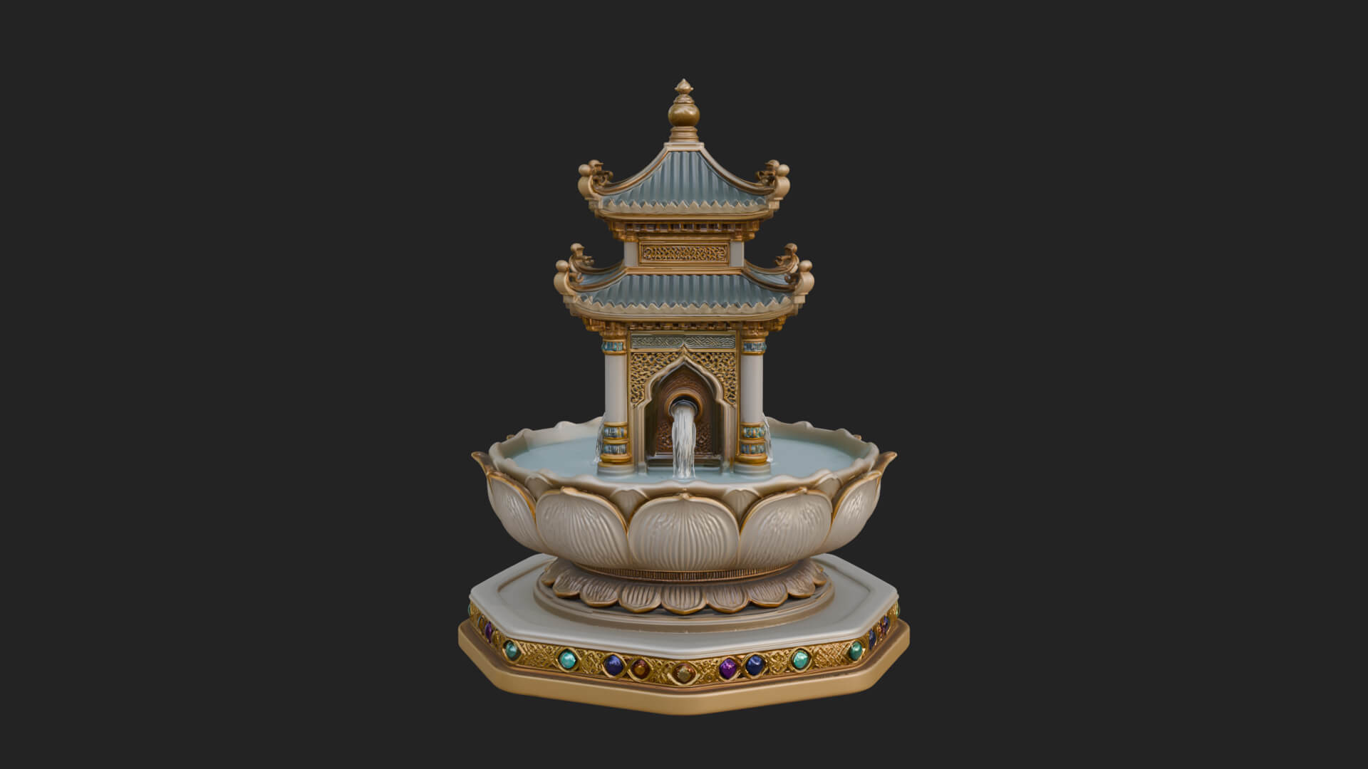 Pagoda Tiered Fountain Model Design 3 3D Print Model 3D Model