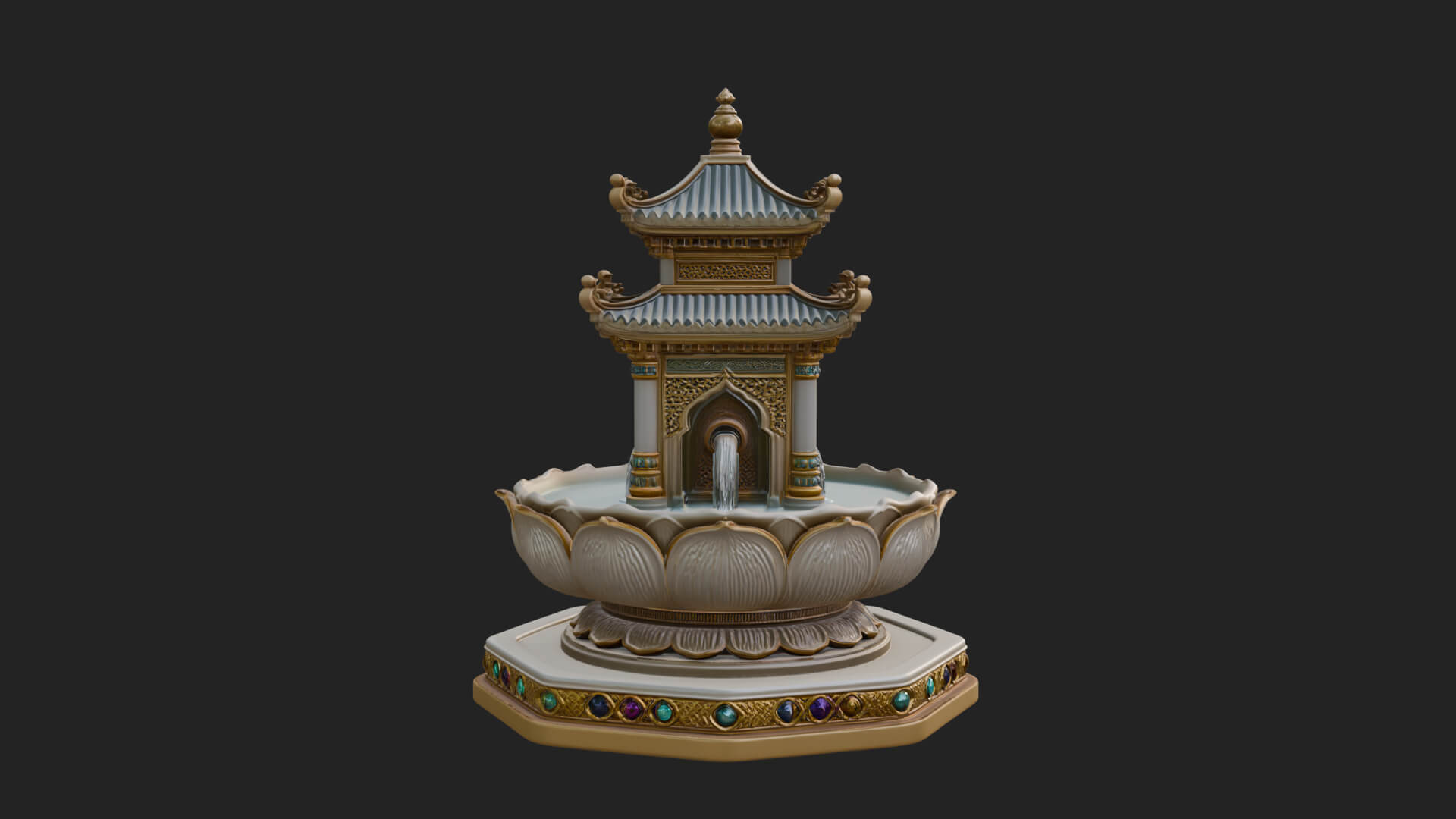 Pagoda Tiered Fountain Model Design 3 3D Print Model 3D Model