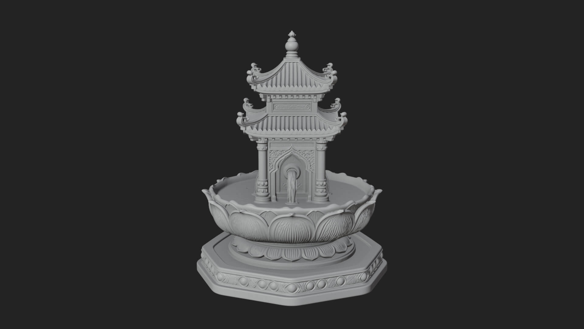 Pagoda Tiered Fountain Model Design 3 3D Print Model 3D Model