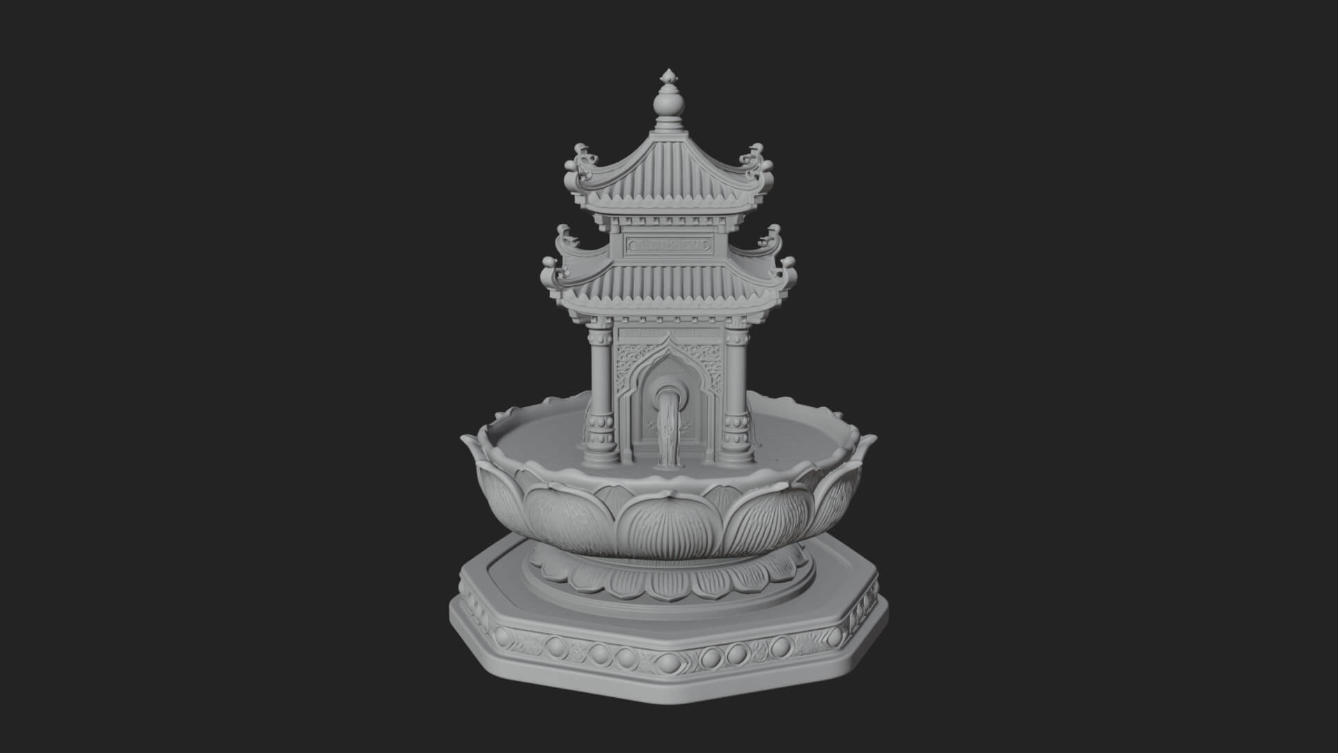 Pagoda Tiered Fountain Model Design 3 3D Print Model 3D Model