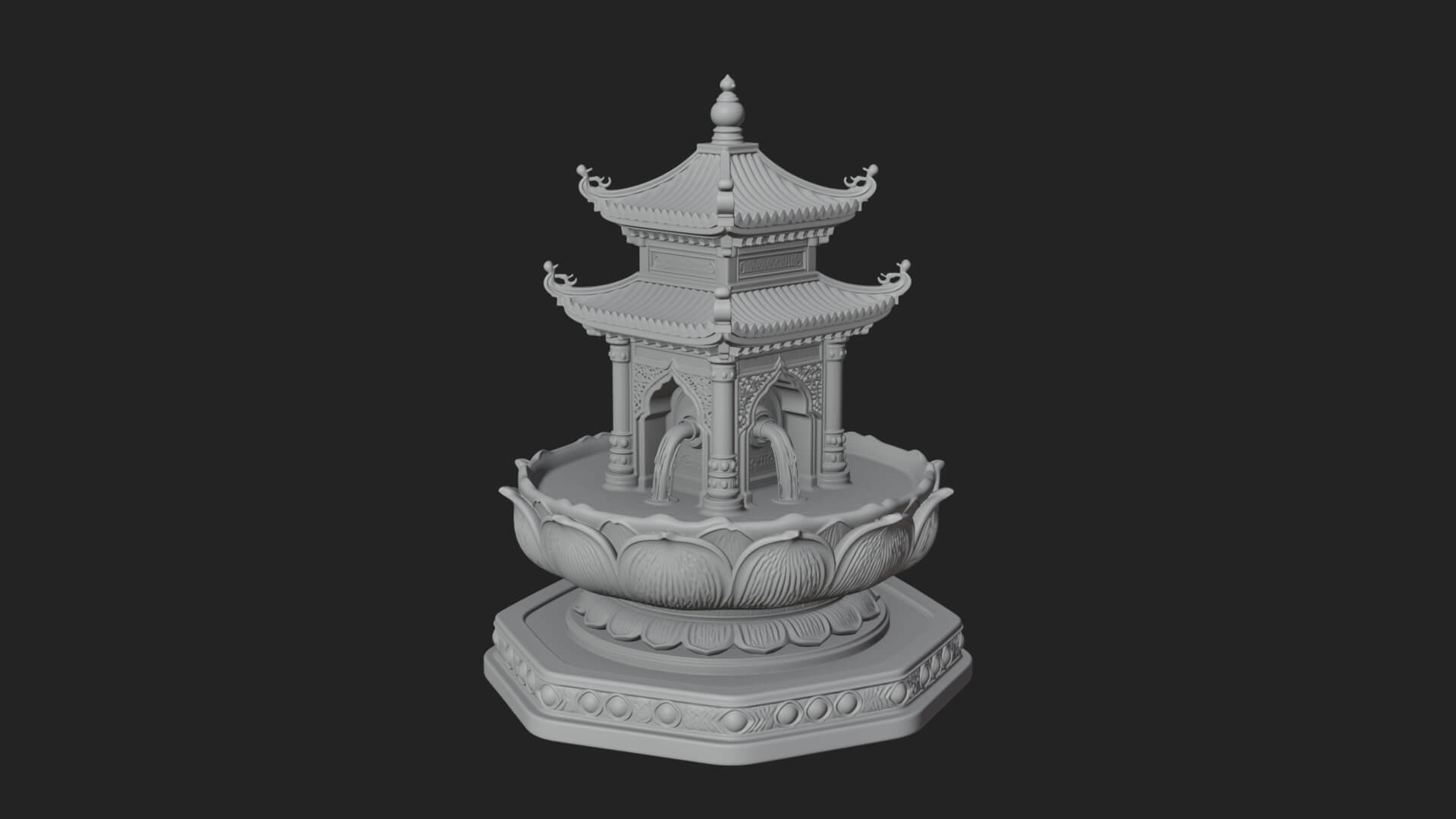 Pagoda Tiered Fountain Model Design 3 3D Print Model 3D Model