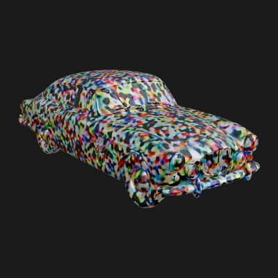 Painted Vintage Car Model Design 1 3d Print Model