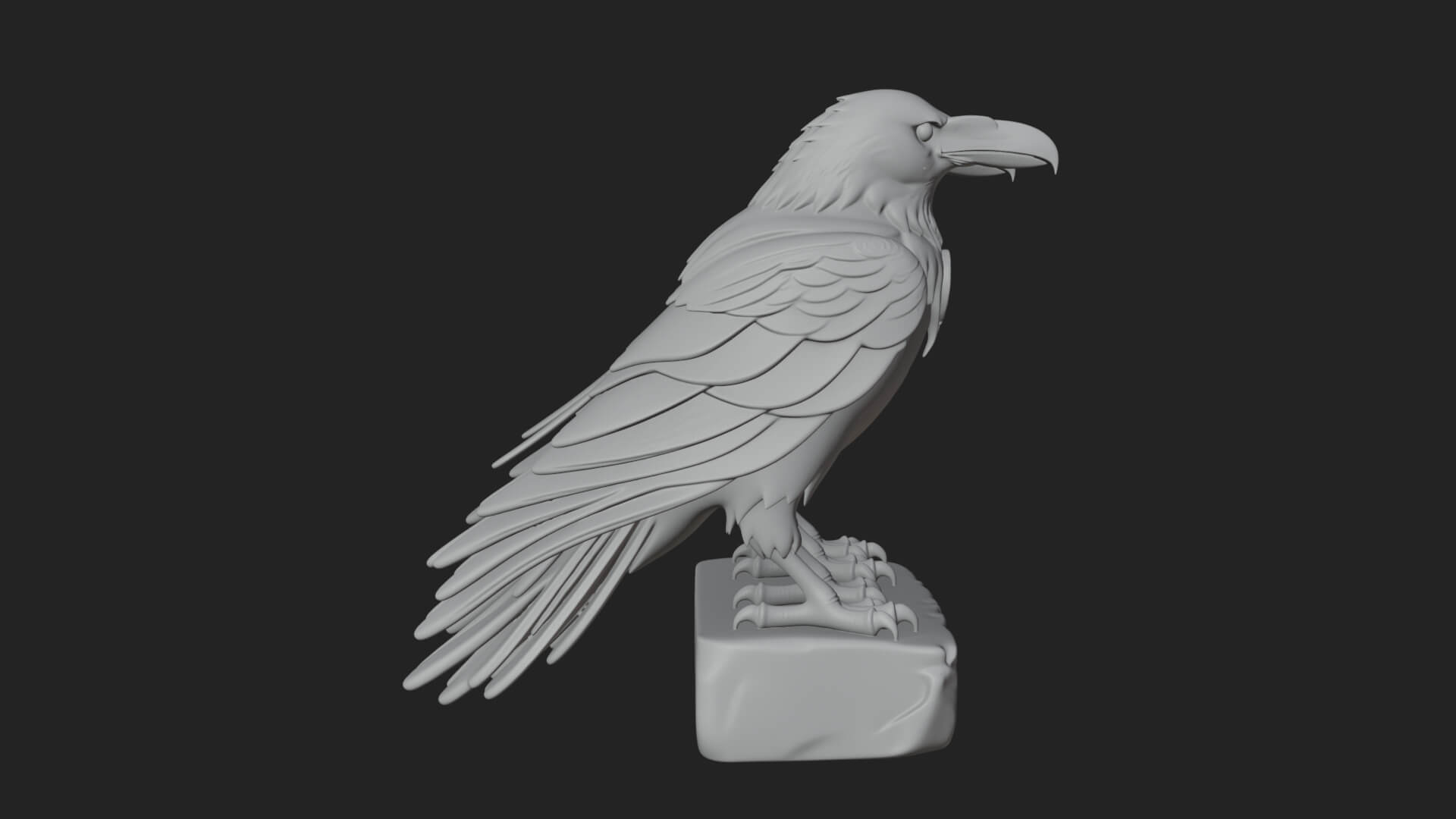 Pair of Norse Ravens Statue Design 1 3D Print Model 3D Model