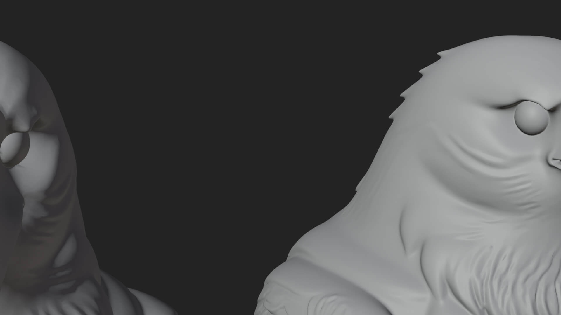 Pair of Norse Ravens Statue Design 1 3D Print Model 3D Model