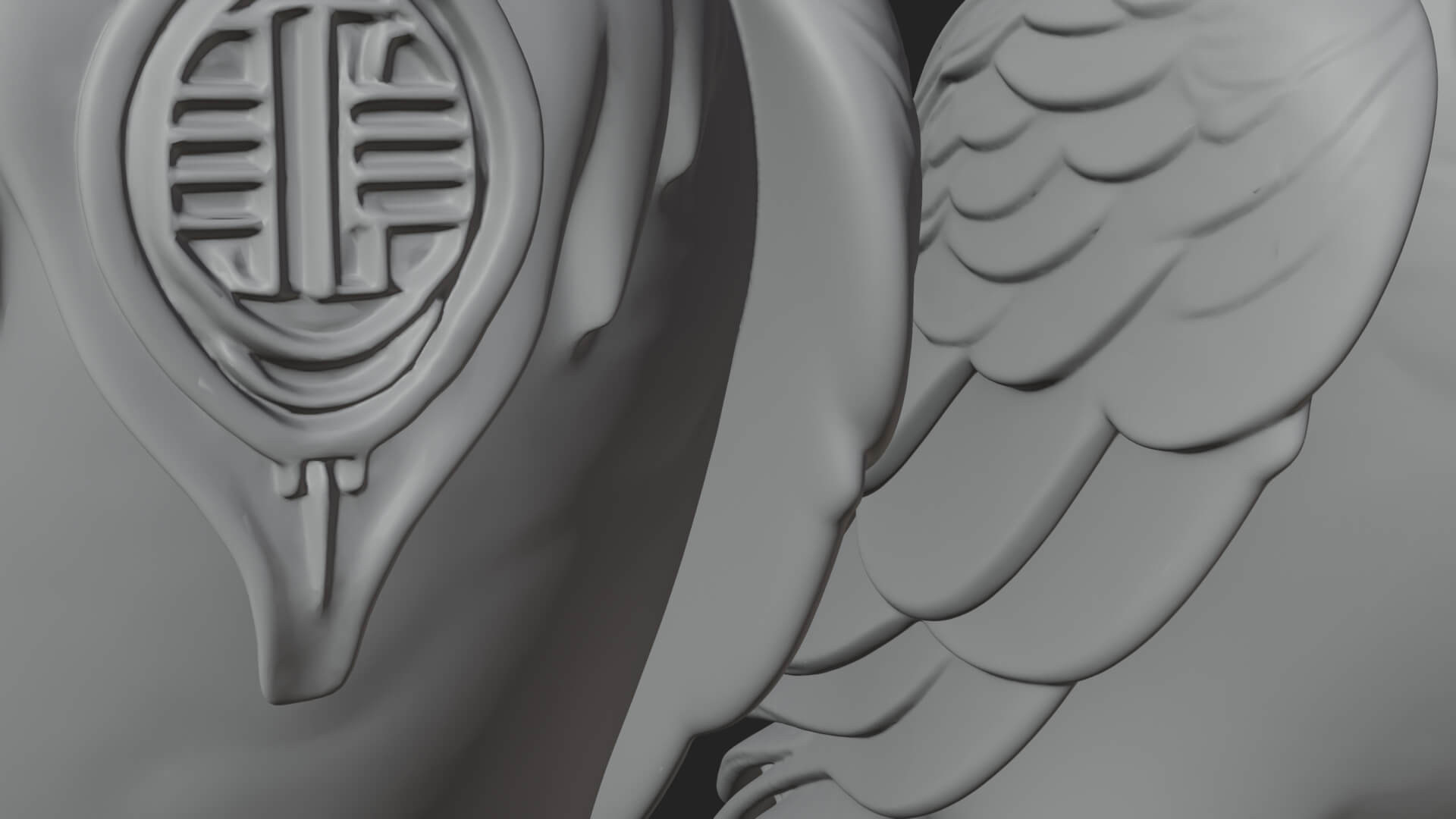 Pair of Norse Ravens Statue Design 1 3D Print Model 3D Model