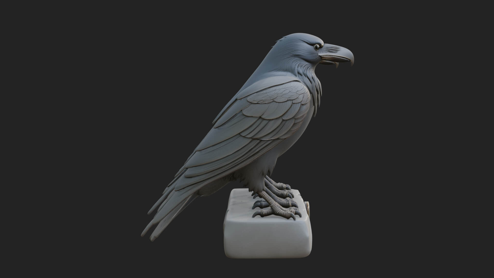 Pair of Norse Ravens Statue Design 2 3D Print Model 3D Model