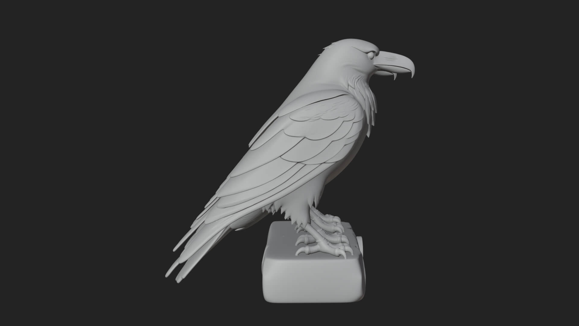 Pair of Norse Ravens Statue Design 2 3D Print Model 3D Model
