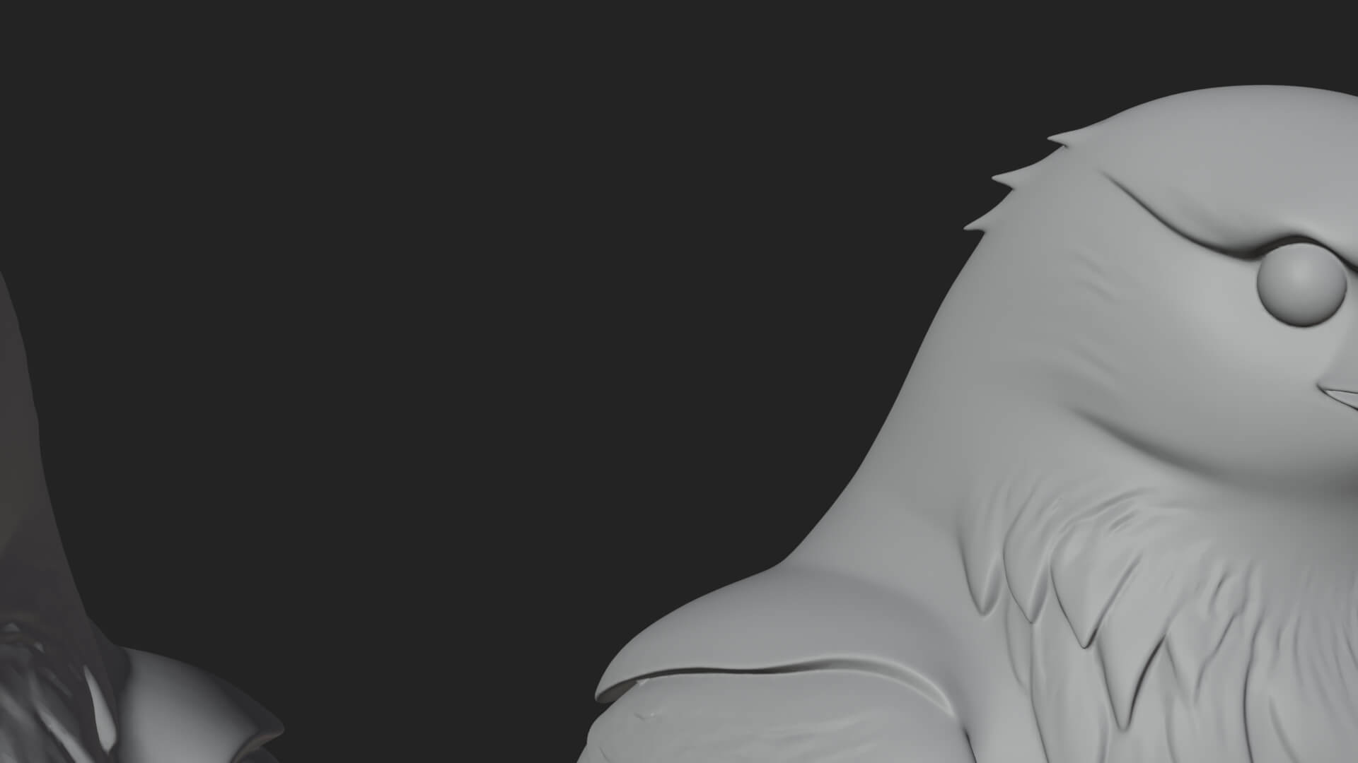Pair of Norse Ravens Statue Design 2 3D Print Model 3D Model