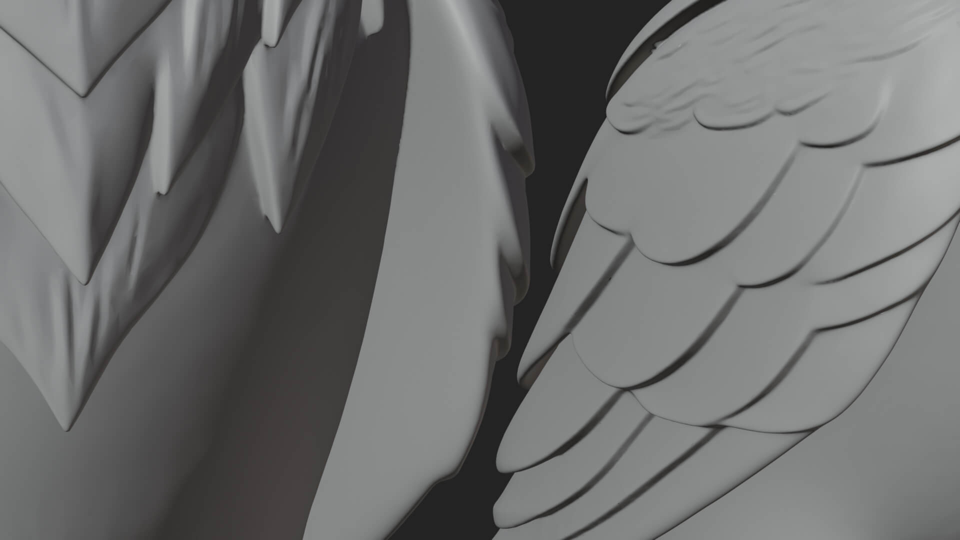 Pair of Norse Ravens Statue Design 2 3D Print Model 3D Model