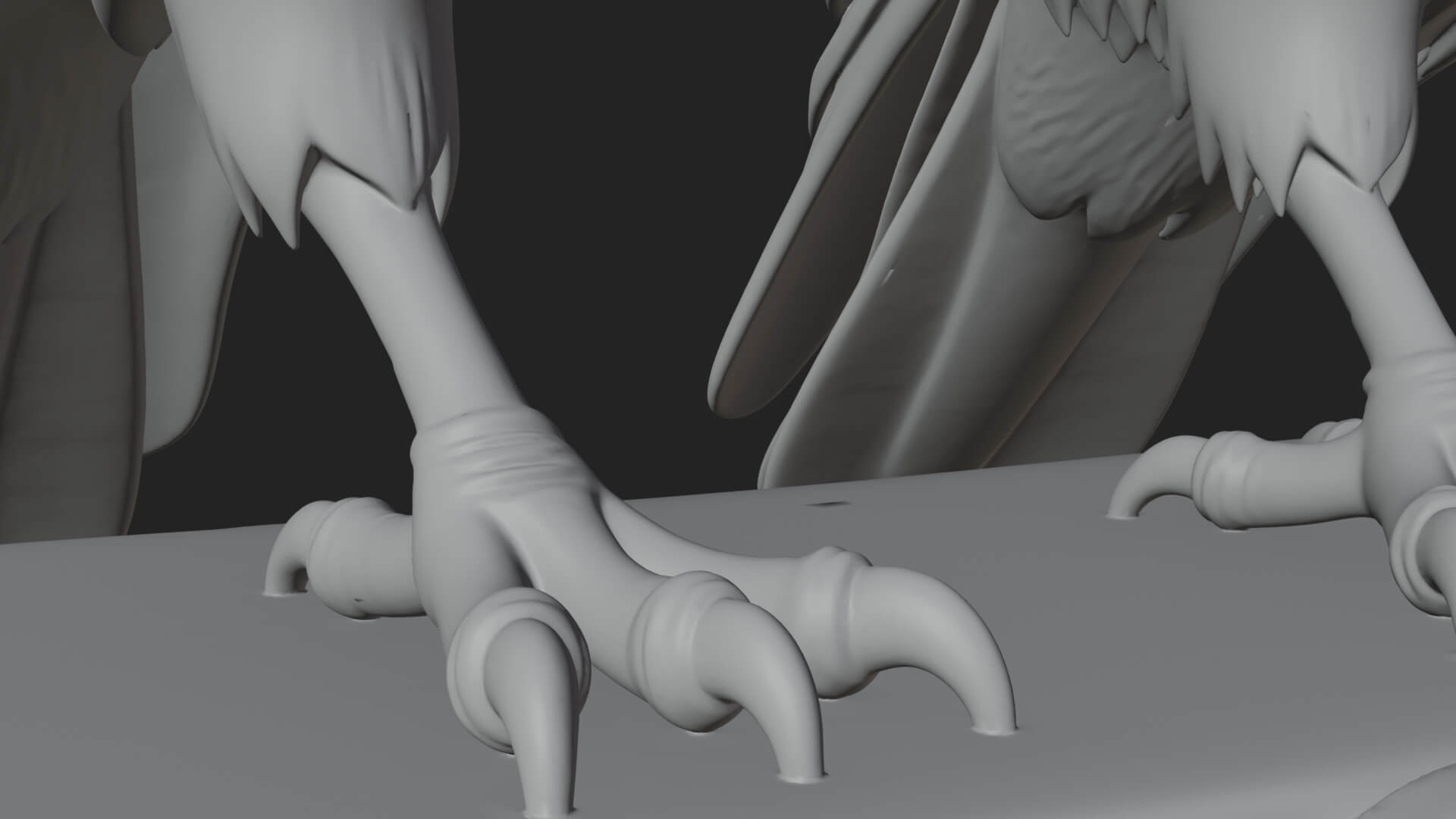 Pair of Norse Ravens Statue Design 2 3D Print Model 3D Model