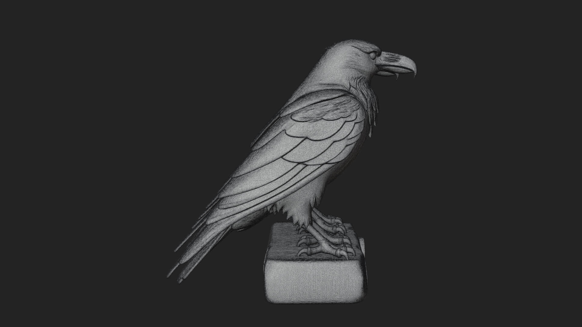 Pair of Norse Ravens Statue Design 2 3D Print Model 3D Model