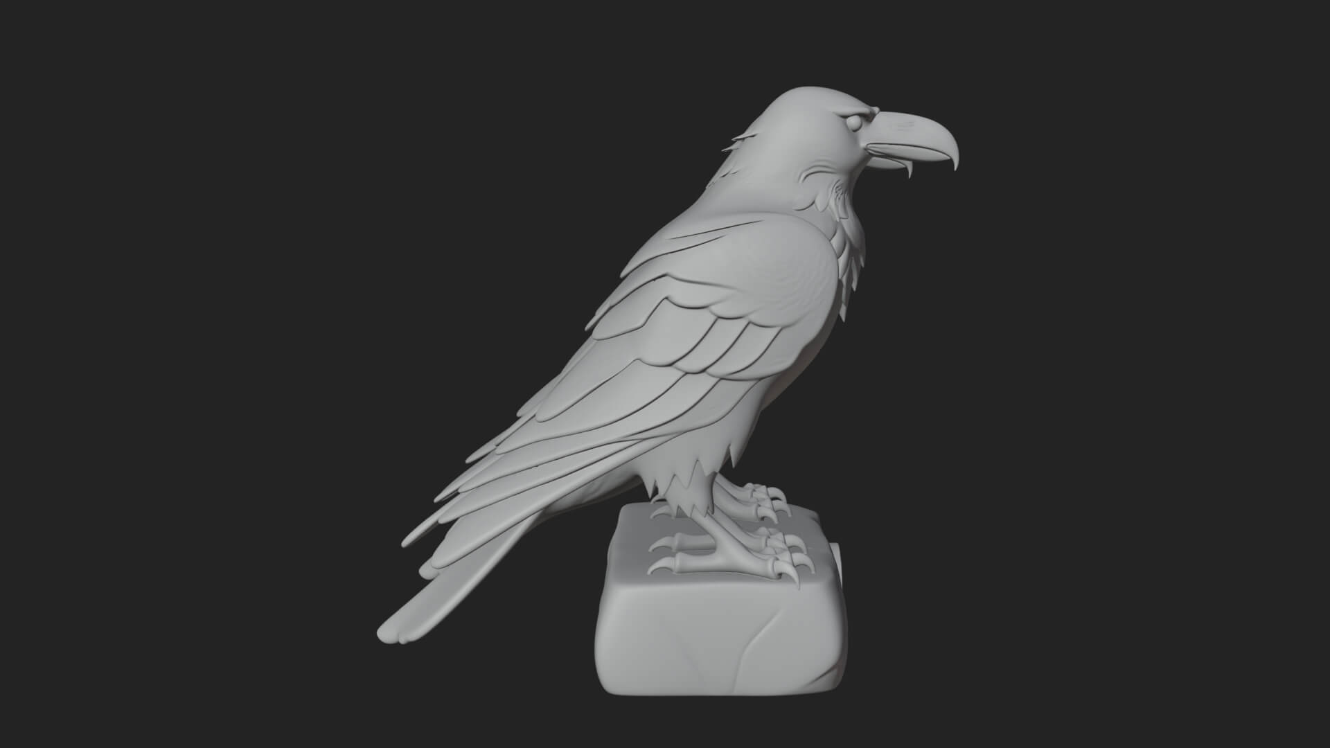 Pair of Norse Ravens Statue Design 3 3D Print Model 3D Model