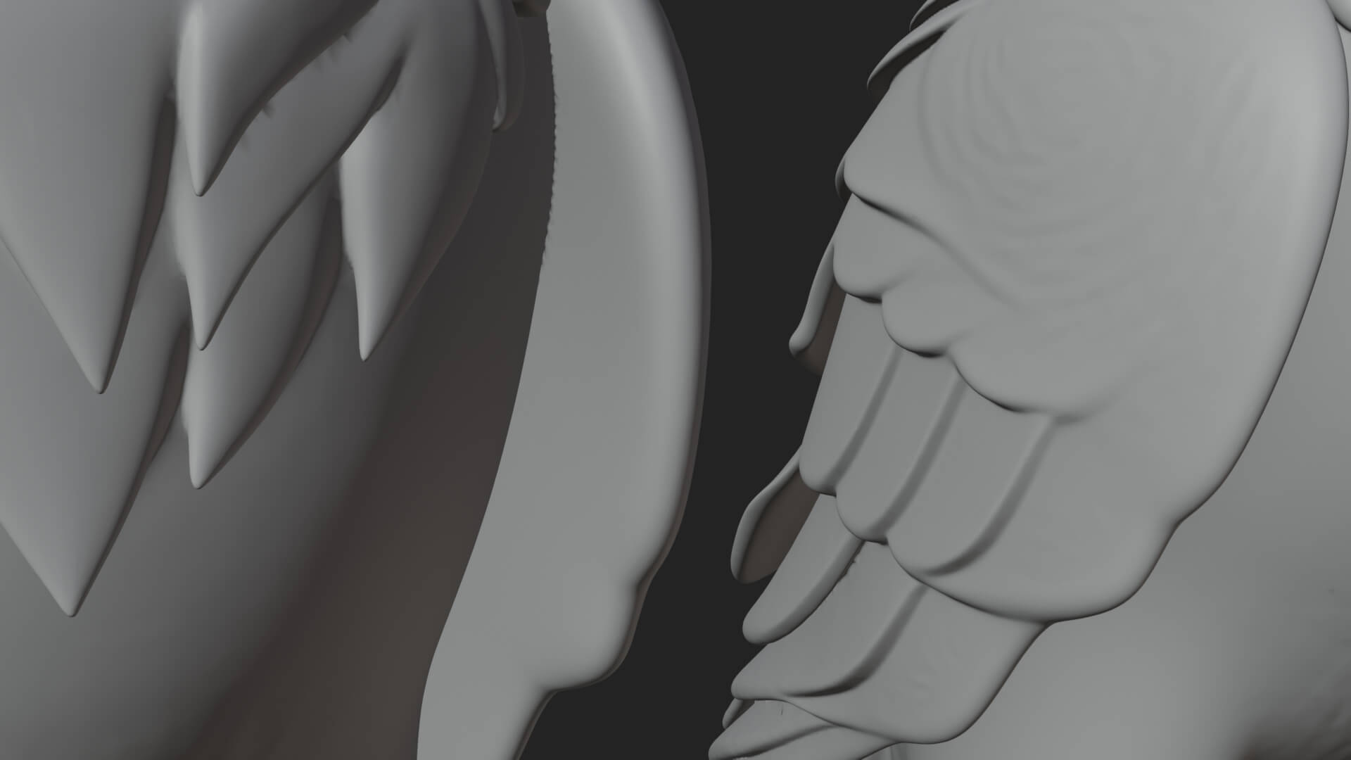 Pair of Norse Ravens Statue Design 3 3D Print Model 3D Model
