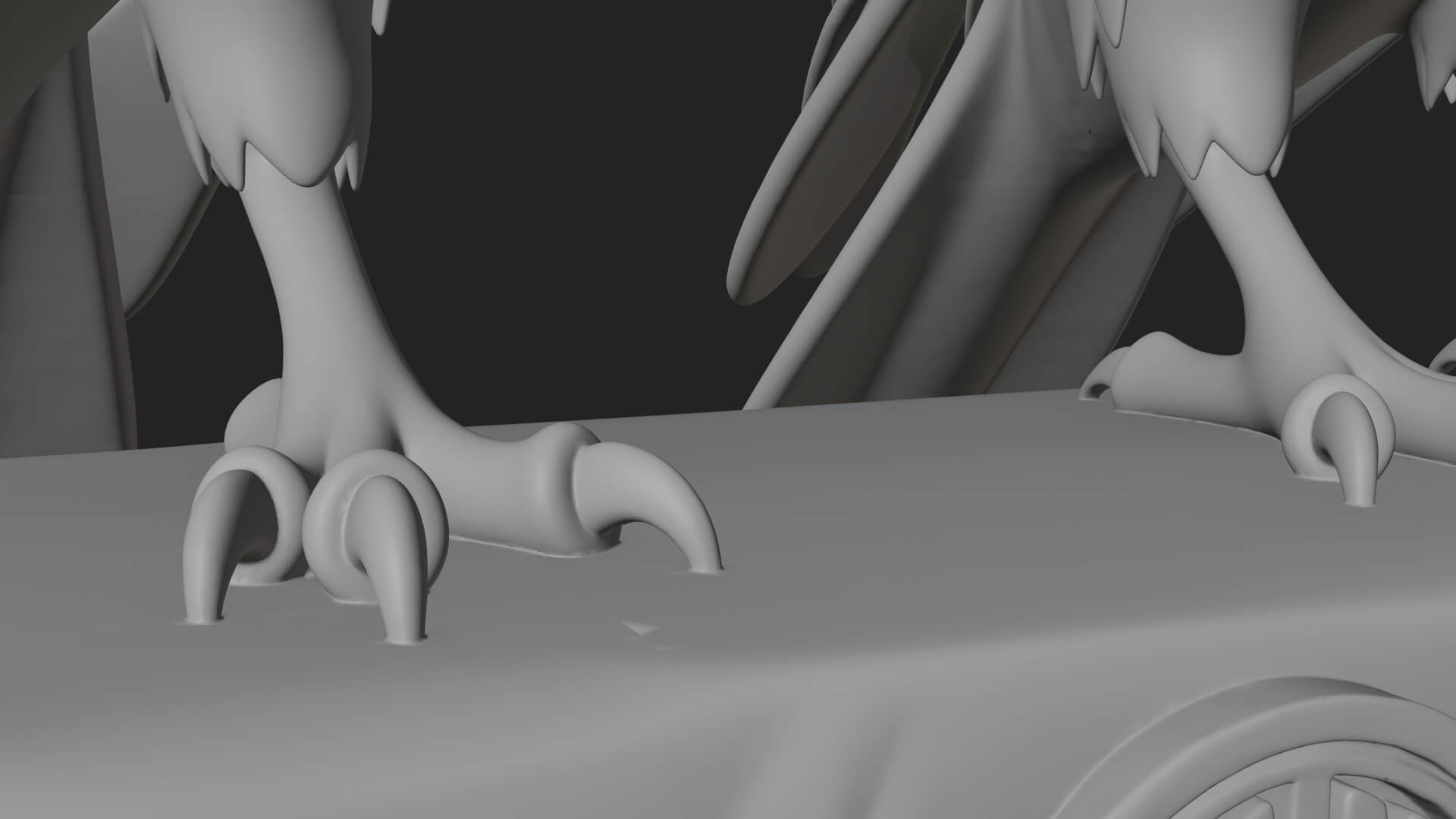Pair of Norse Ravens Statue Design 3 3D Print Model 3D Model
