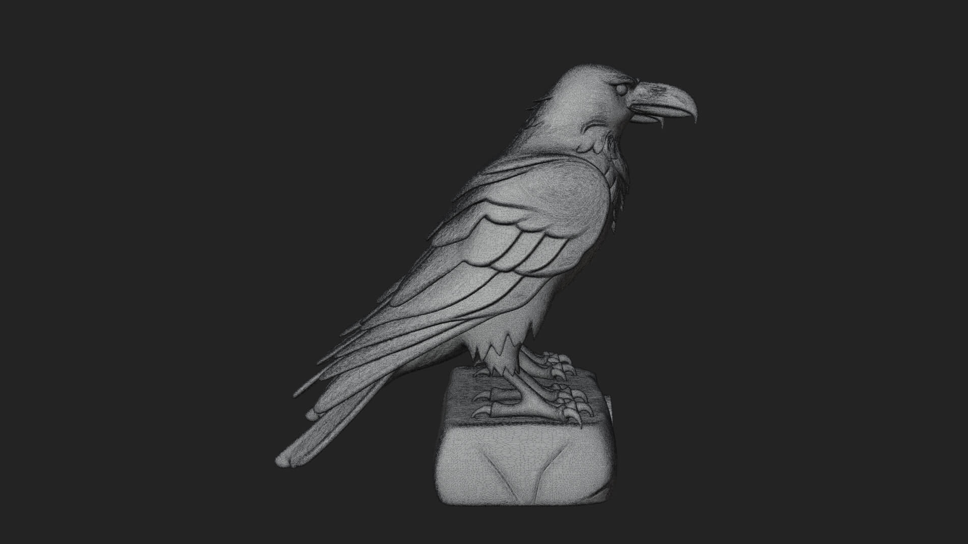 Pair of Norse Ravens Statue Design 3 3D Print Model 3D Model