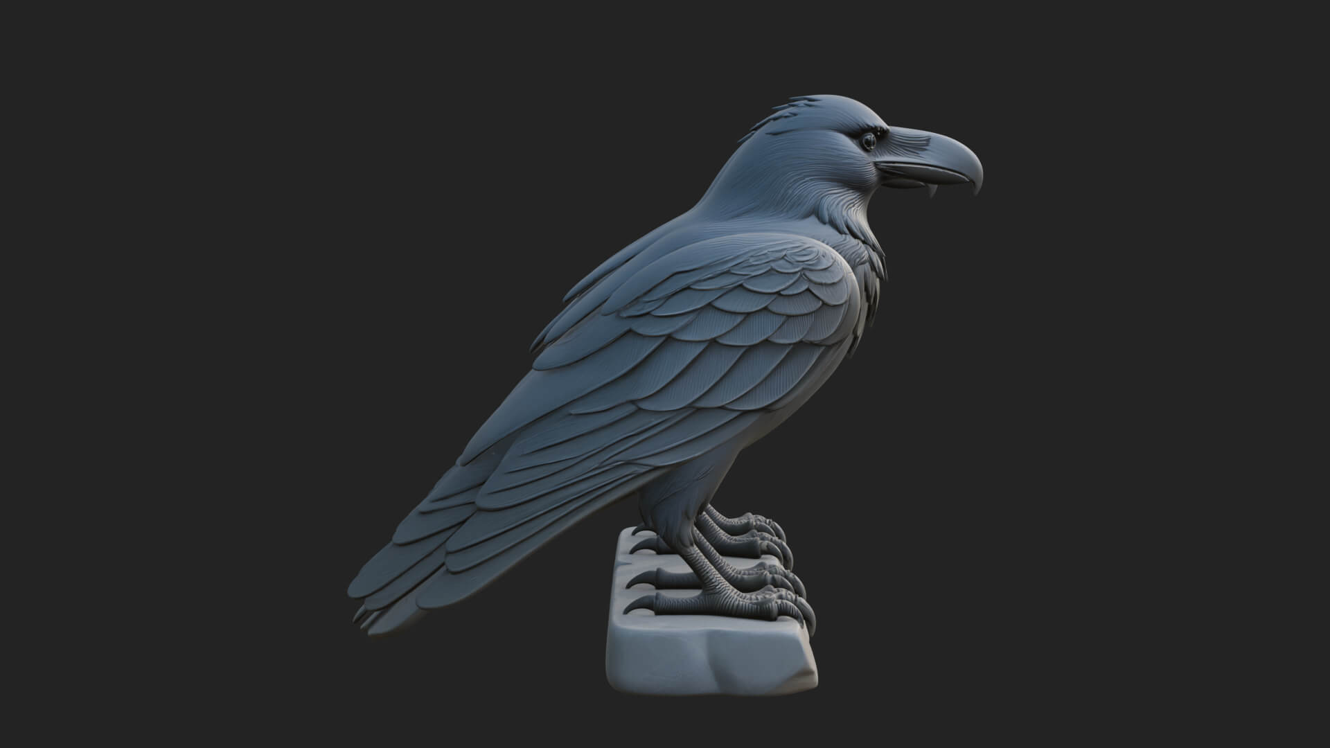 Pair of Norse Ravens Statue Design 4 3D Print Model 3D Model