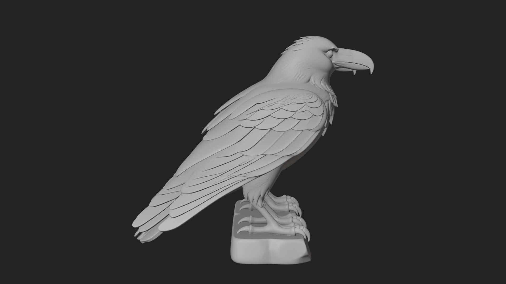 Pair of Norse Ravens Statue Design 4 3D Print Model 3D Model