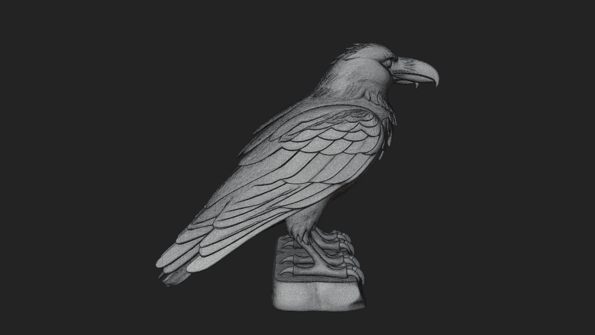 Pair of Norse Ravens Statue Design 4 3D Print Model 3D Model