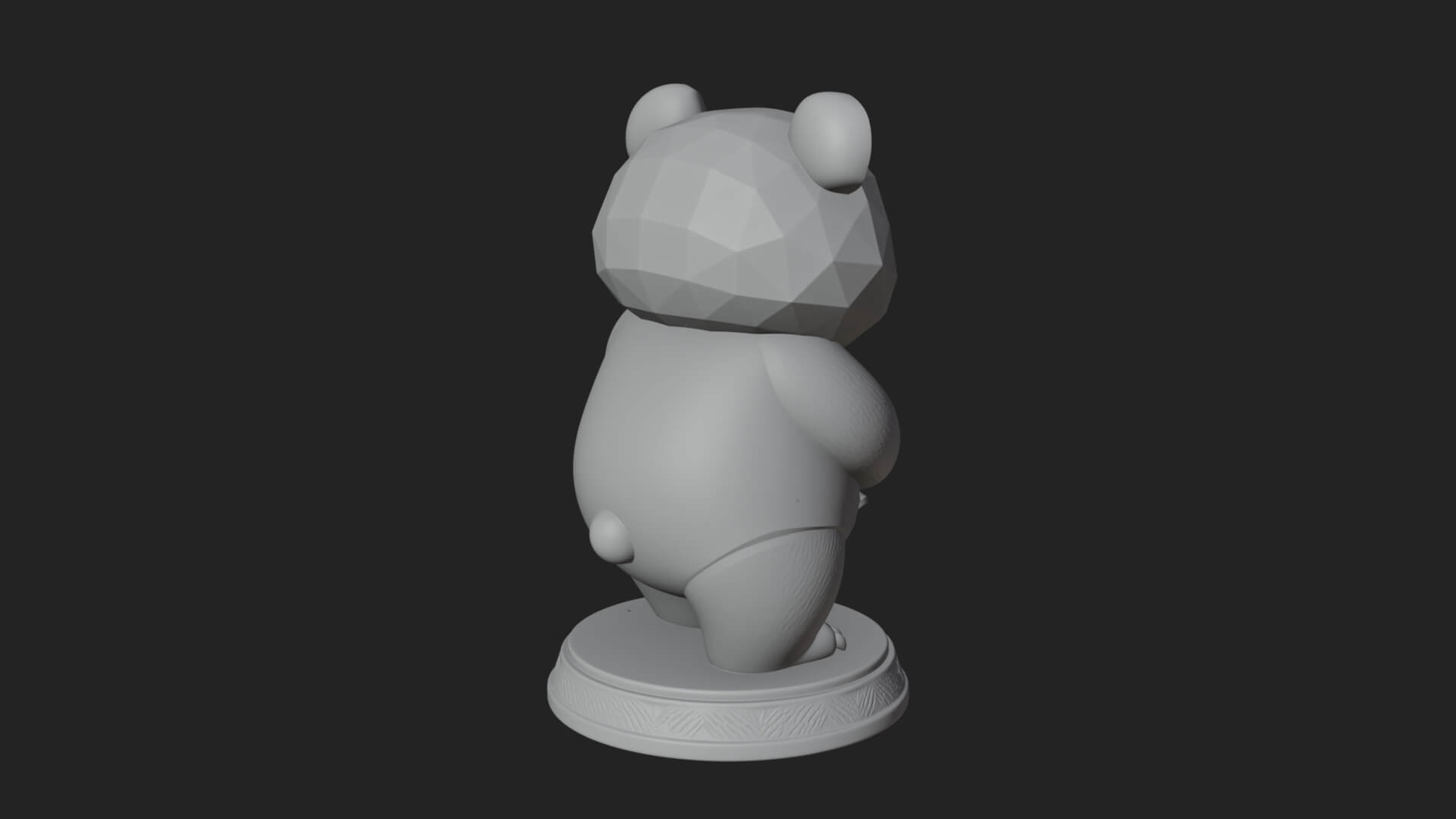 Panda with Bamboo Stalk Statue Design 1 3D Print Model 3D Model
